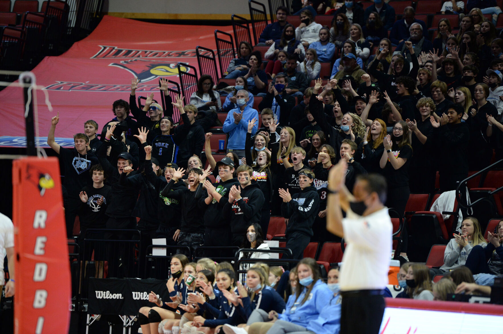 Class 2A girls volleyball state semifinal, Mater Dei vs. Lombard Montini